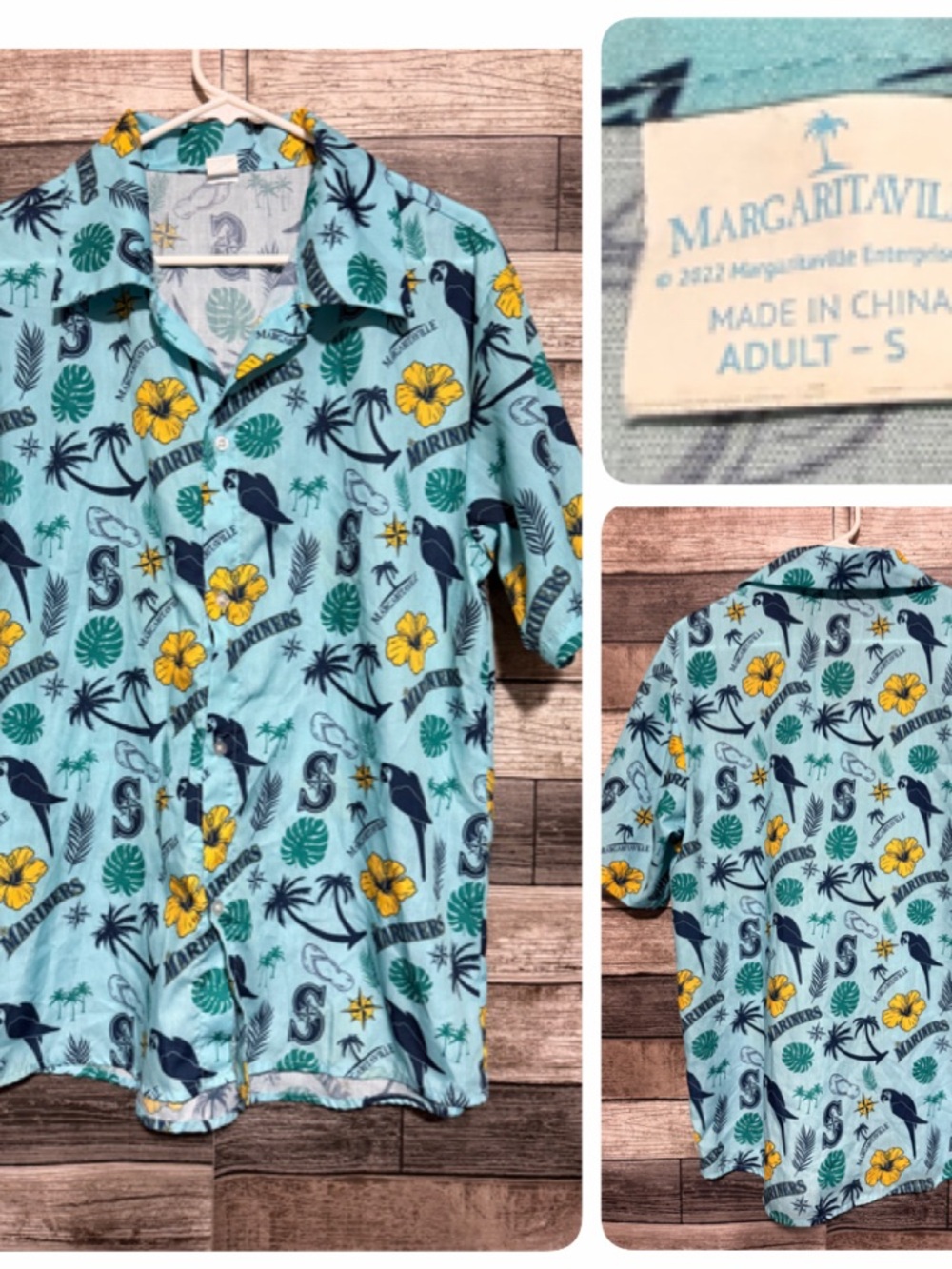 Seattle Mariners MLB Margaritaville Hawaiian Shirt Small Button Up Floral